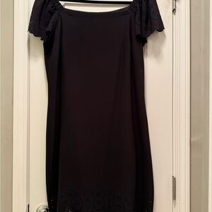 Elle Black Off-Shoulder Flutter Sleeve Mini Dress